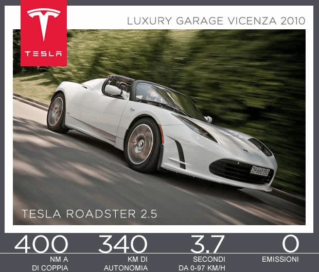 Tesla Motors sarà presente al Luxury Garage di Vicenza