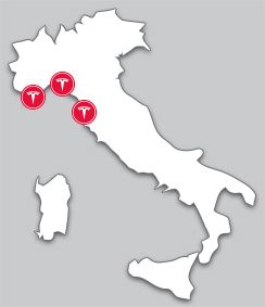 Locations in Italia del Tesla Fully Charged